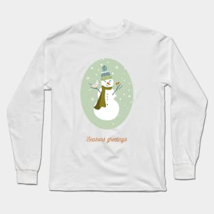 Illustration of snowman Long Sleeve T-Shirt